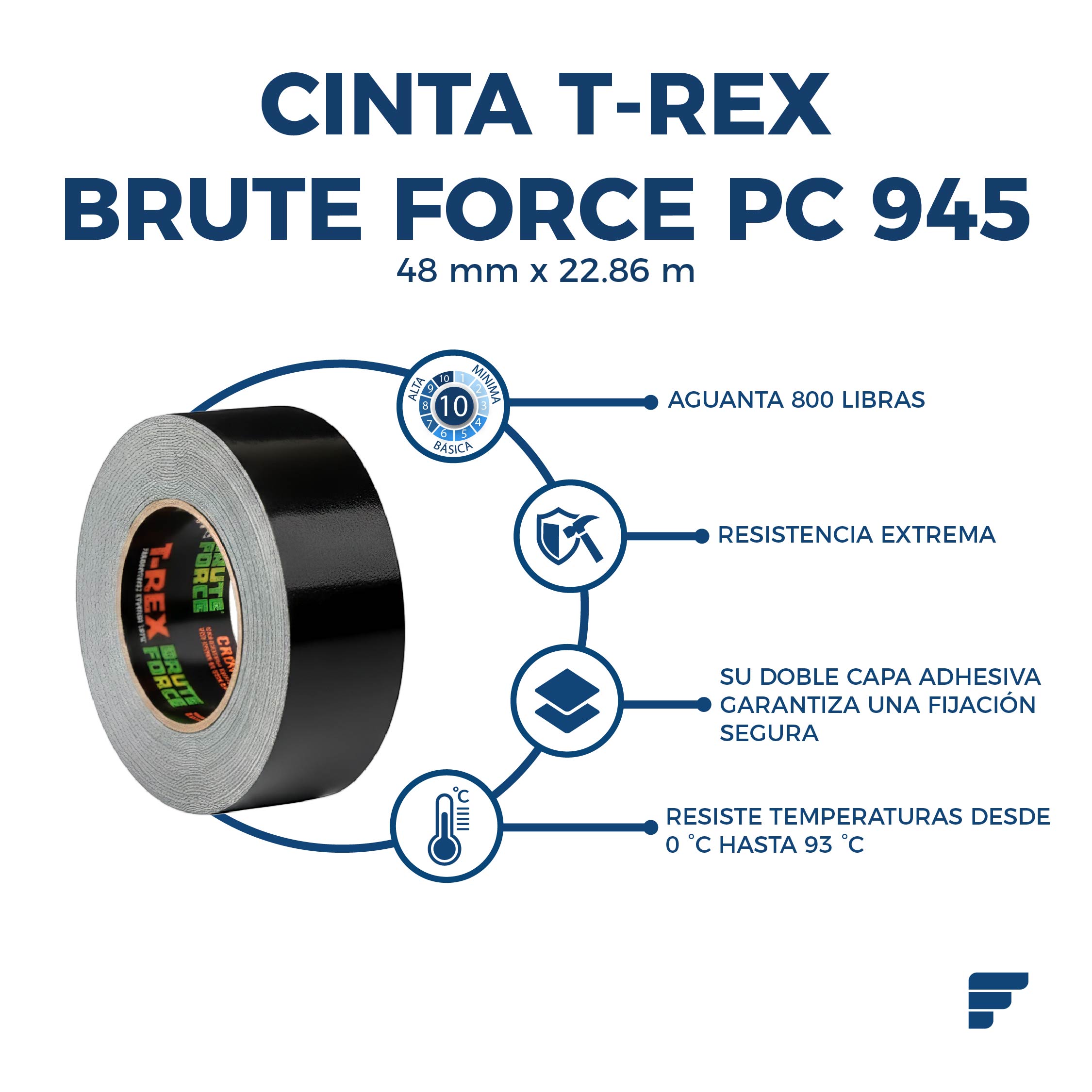 Cinta T-rex Brute Force PC 945_3 Cinta T-Rex de 48mm - Imagen 1