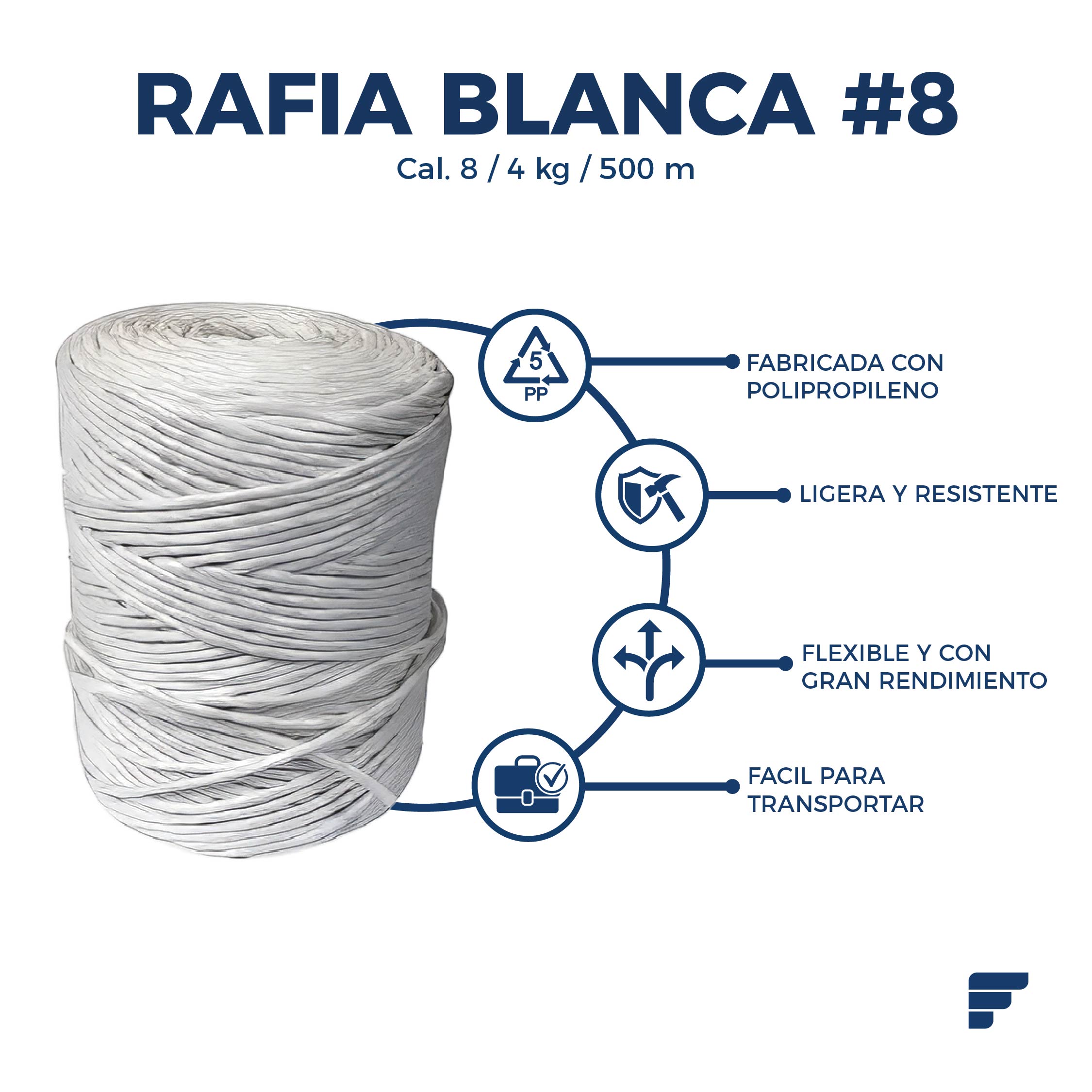 Rafia Blanca #8_3 Rafia Blanca Cal. 8