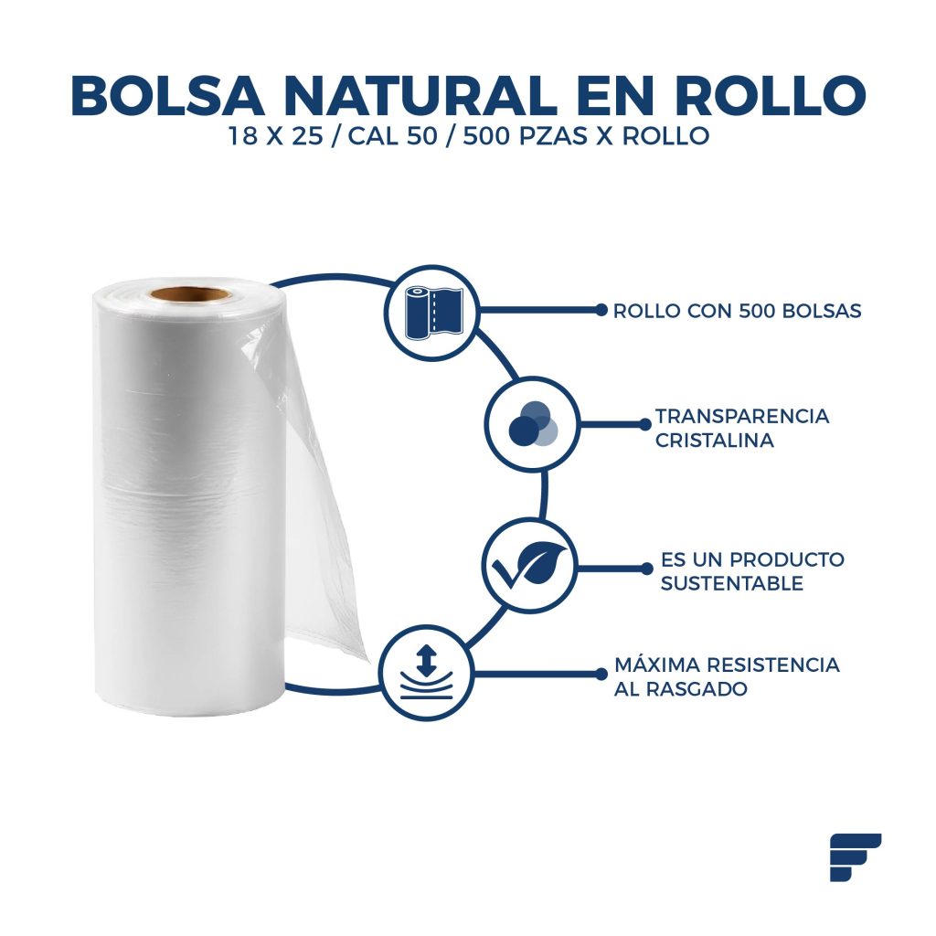 Bolsa Natural en Rollo 18x25 cm Fycamex