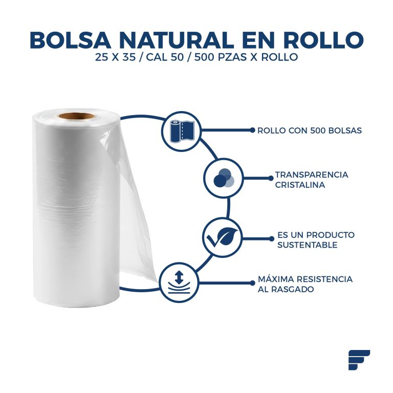 Bolsa Natural en Rollo 25x35 cm Fycamex