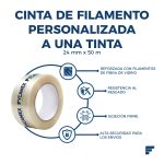 Cinta de Filamentos Personalizada de 24 mm x 50 m a 1 Tinta