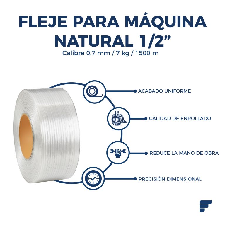 Fleje para maquina natural 1/2"