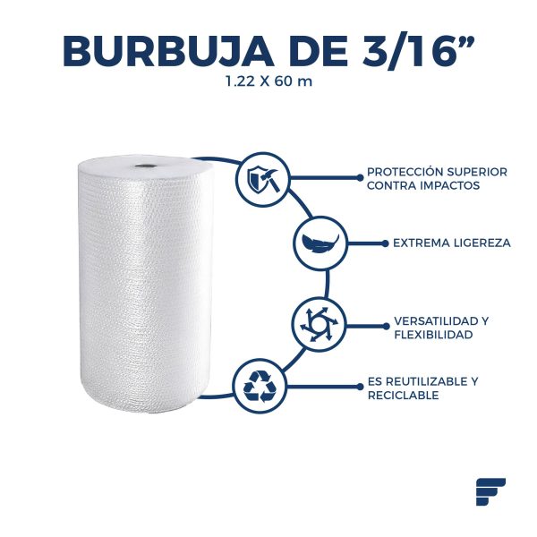 Rollo de Burbuja Chica de 3/16"