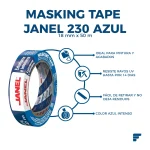 Masking Tape Janel 230 de 12 mm x 50 m  Azul - Imagen 3