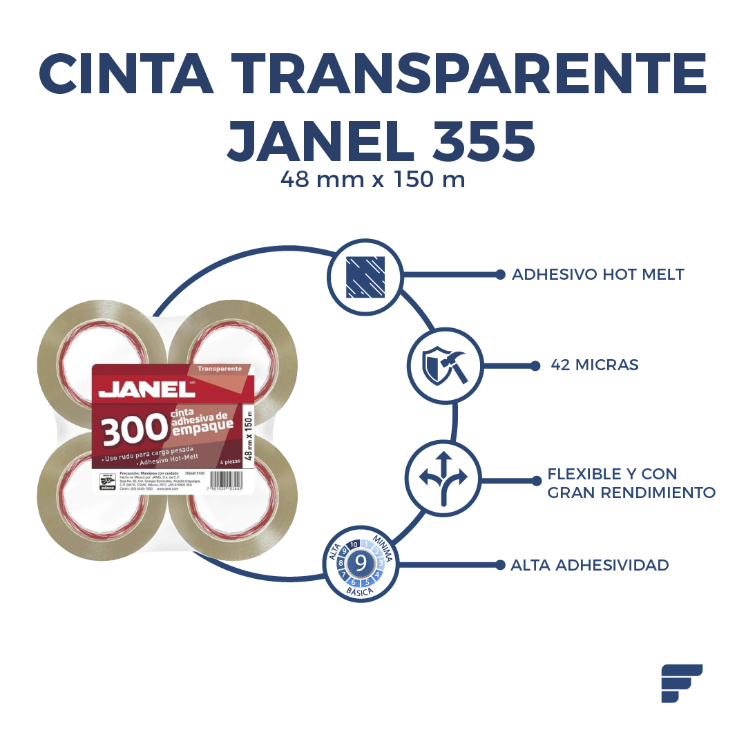 Cinta Transparente Janel 355_FYCAMEX Cinta Transparente Janel 355_FYCAMEX