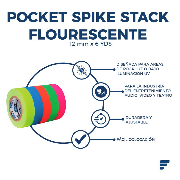 Pocket Spike Stack Flourescente_12mm x 6yds_fycamex