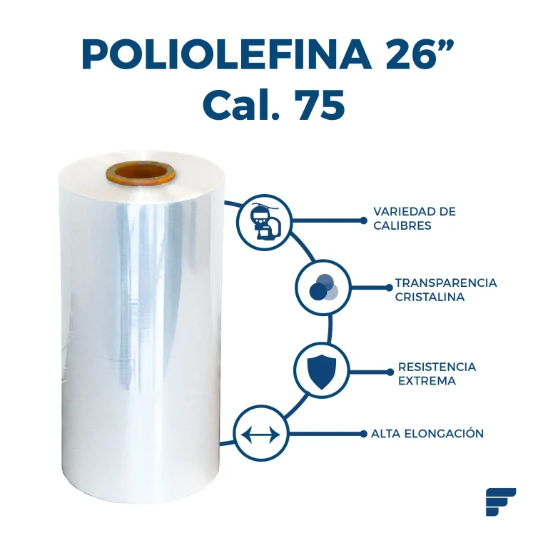 Poliolefina Doblada y Microperforada de 26" Cal. 75 x 1067 m