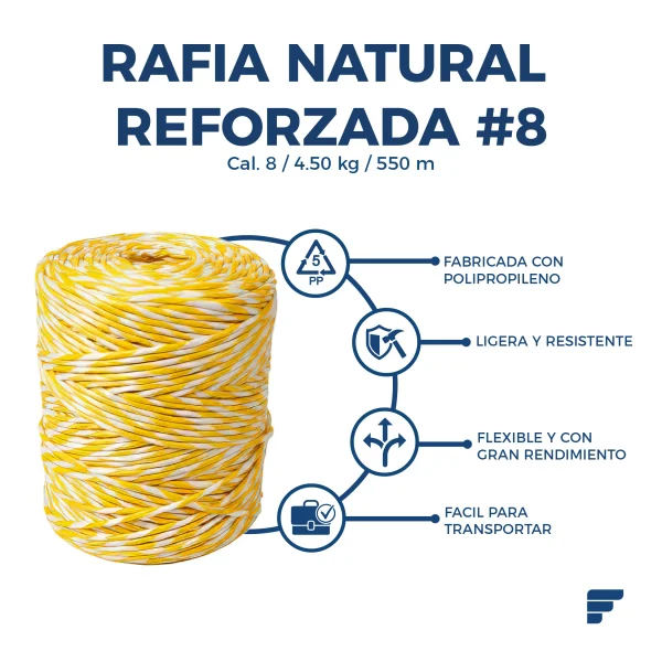 Rafia Natural Cal. 8 Reforzada