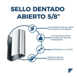 Sello Abierto Dentado P/Poliéster Cal. 20 de 5/8"