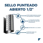 Sello Abierto Dentado P/Poliéster Cal. 20 de 1/2"
